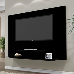 Painel Suspenso para TV até 42 Pol. 120cm 2 Prateleiras Don Flex Black/Pérola - Moveis Primus - 3 Painel Suspenso para TV até 42 Pol. 120cm 2 Prateleiras Don Flex Black/Pérola - Moveis Primus - 3