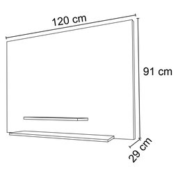 Painel Suspenso para TV até 42 Pol. 120cm 2 Prateleiras Don Flex Black/Pérola - Moveis Primus - 5 Painel Suspenso para TV até 42 Pol. 120cm 2 Prateleiras Don Flex Black/Pérola - Moveis Primus - 5