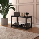 Ver imagem 2 de Sapateira Isis Organizador Multiuso 2 Andares Estilo Industrial - Preto/preto