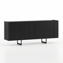 Ver imagem 2 de Buffet Aparador 100% MDF 4 Portas Frisado 180cm Pés em Metal Champanhe Luna
