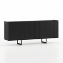 Ver imagem 2 de Buffet Aparador 100% MDF 4 Portas Frisado 180cm Pés em Metal Champanhe Luna