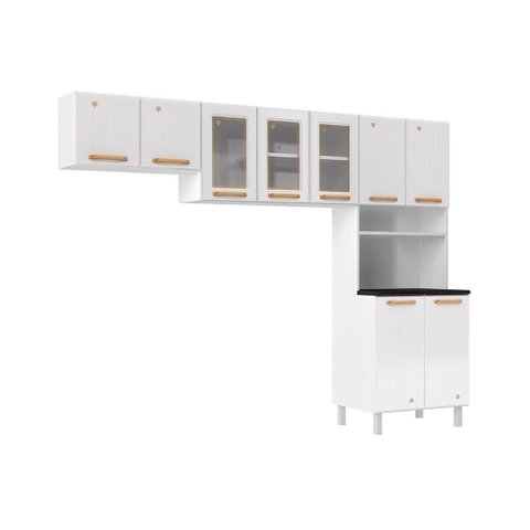 Kit de Cozinha Compacta Diamante Smart Aço 3 Peças (2aéreos+1paneleiro) Cz23 Branco - Telasul