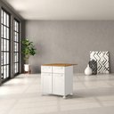 Ver imagem 1 de Carrinho Multiuso 8204 2 Portas 2 Gavetas MDP Aço 70cm Branco Bertolini