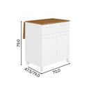 Ver imagem 3 de Carrinho Multiuso 8204 2 Portas 2 Gavetas MDP Aço 70cm Branco Bertolini