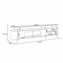 Ver imagem 4 de Rack Bancada Ária com Led e Prateleira Vidro Tv até 85 Polegadas Off White/cinamomo G26 - Hb Móveis