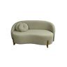 Sofá Orgânico 2 Lugares C/2 Almofadas Curvo Sala Recepção Amsterdã Boucle Verde Oliva - Montanari's  - 2