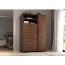 Ver imagem 3 de Cômoda Sapateira Imperial 1 Porta 5 Gavetas Jacarandá Fosco - Zanzini