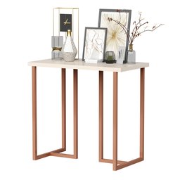 Mesa Escrivaninha Mali Pequena Compacta 76cm Estilo Industrial:off White / Cobre - 3