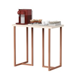 Mesa Escrivaninha Mali Pequena Compacta 76cm Estilo Industrial:off White / Cobre - 4