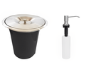 Ver imagem 2 de Kit Lixeira Embutir 5l Inox Escovado + Dosador Inox Escovado