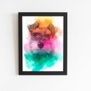 Ver imagem 1 de Quadro Schnauzer Cachorro Tinta Aquarela Moldura 30x40cm