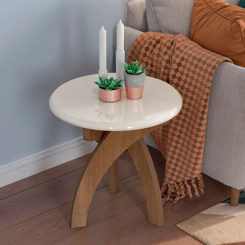 Mesa Apoio para Sala de Jantar Jade Marrom Cinamomo/Off White