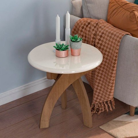 Mesa de Apoio Jade Artely Cinamomo/ Off White