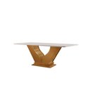 Ver imagem 5 de Conjunto Sala de Jantar Mesa com Tampo de Vidro 6 Cadeiras Atena Marrom/Castanho Cinamomo/Pena Caramelo/Off White