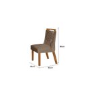 Ver imagem 4 de Conjunto Sala de Jantar Mesa com Tampo de Vidro 6 Cadeiras Atena Marrom/Castanho Cinamomo/Pena Caramelo/Off White