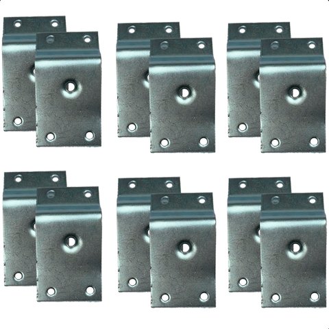 Kit 12 Chapinha Chapa Base Pés Palito Inclinada Metal Zincado Rosca 5/16 - Arkell