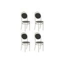 Ver imagem 1 de Cadeira de Cozinha 190 Aço Kit 4 Uni Prata/courano Preto - Carraro