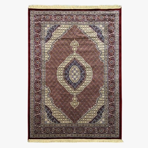 Tapete Tabriz Mahi Vermelho Indiano 2x2.5 M Tipo Persa Belga