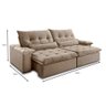 Sofá Retrátil Reclinável 4 Lugares Bege Imperatore 250cm Fabrispuma - 2