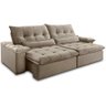 Sofá Retrátil Reclinável 4 Lugares Bege Imperatore 250cm Fabrispuma - 1