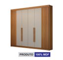 Ver imagem 4 de Guarda Roupa Casal Ripado 6 Portas Verona - Arbo Design