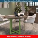 Ver imagem 2 de Mesa de Reunião Redonda P25 Pandin 110 Cm (largura) Tampo Mdp Walnut Pé Aço Tubular Verde Mirô
