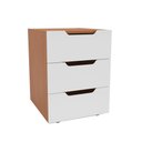 Ver imagem 1 de Mesa de Cabeceira Madri 3 Gavetas Branco/freijó - Politorno