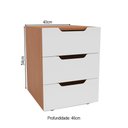 Ver imagem 2 de Mesa de Cabeceira Madri 3 Gavetas Branco/freijó - Politorno