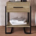 Ver imagem 2 de Mesa de Cabeceira 1 Gaveta P1059 49 Cm Oak Preto Pp Milani Store