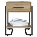 Ver imagem 1 de Mesa de Cabeceira 1 Gaveta P1059 49 Cm Oak Preto Pp Milani Store