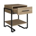 Ver imagem 6 de Mesa de Cabeceira 1 Gaveta P1059 49 Cm Oak Preto Pp Milani Store
