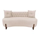 Ver imagem 2 de Sofá 3 Lugares Orgânico Curvo Tókio 180cm Veludo Marfim