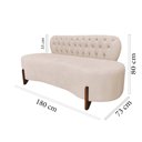 Ver imagem 7 de Sofá 3 Lugares Orgânico Curvo Tókio 180cm Veludo Marfim