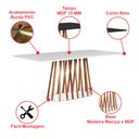 Ver imagem 2 de Mesa de Jantar Retangular 8 Lugares 200x90cm Base Madeira Gabi Branca - Straub Web