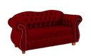 Ver imagem 1 de Namoradeira Chesterfield Merlo 2 Lugares - Veludo Vermelho / Decoração, recepção, sala tv estar