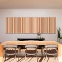 Ver imagem 2 de Painel Acústico Absorvedor Decorativo Parallax Ripado Horizon Crepe Maestra Acústica:freijó/branco