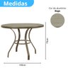 Kit Mesa Dubai em Aluminio Ripado 1,00m com 6 Cadeiras Dubai em Aluminio e Corda Nautica Bege - 7