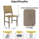 Ver imagem 6 de Kit Mesa Dubai em Aluminio Ripado 1,00m com 6 Cadeiras Dubai em Aluminio e Corda Nautica Bege