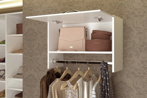 Arara De Roupas Organizador De Madeira Para Closets Branca - 2