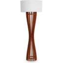 Ver imagem 1 de Luminária de Chão 1,67m de Madeira Imbuia e Tecido