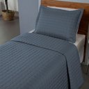 Ver imagem 3 de Kit Cobre Leito Colcha Monaco Solteiro Dupla Face 2 Peças Azul 100% Poliéster