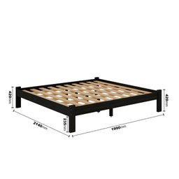Cama King Size Turca New em Madeira Maciça Cor Preto - 2