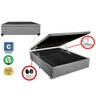 Cama Base Box Baú Casal Reforçado Sintético Cinza 138x188x41 - 1