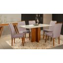 Ver imagem 1 de Mesa de jantar + 6 cadeiras França Tampo Atenas 160 Cm peach