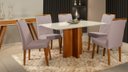 Ver imagem 1 de Mesa de jantar + 6 cadeiras França Tampo Atenas 160 Cm peach