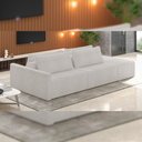Ver imagem 2 de Sofá Ilha Modular para Sala 232cm com Puff Dublin K01 Bouclê Creme - Lyam Decor
