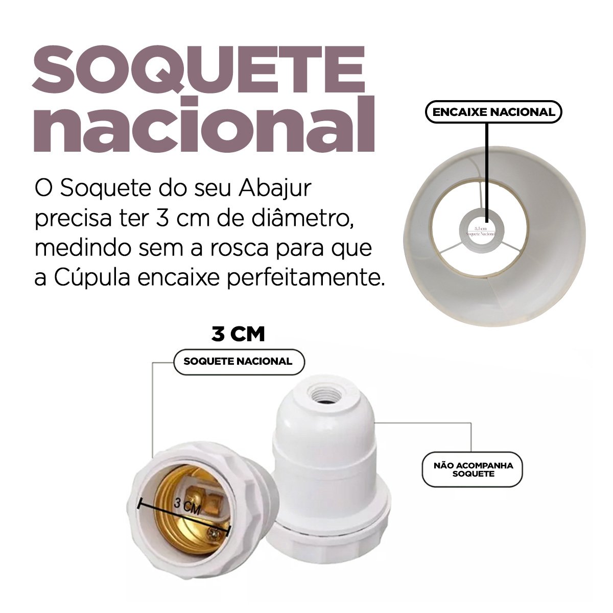 Cúpula Cilindrica para Abajur Bege Tecido Algodão 24,5 Cm X 13,5 Cm X 13,5 Cm Soquete Nacional 3,5 C - 4