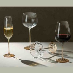 Conjunto 2 Taças Vinho Vidro Haste Âmbar Classic 560 Ml Wolff - 4