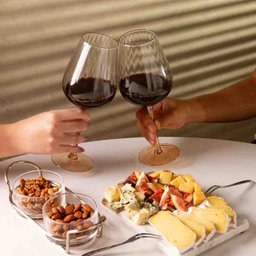 Conjunto 2 Taças Vinho Vidro Haste Âmbar Classic 560 Ml Wolff - 3