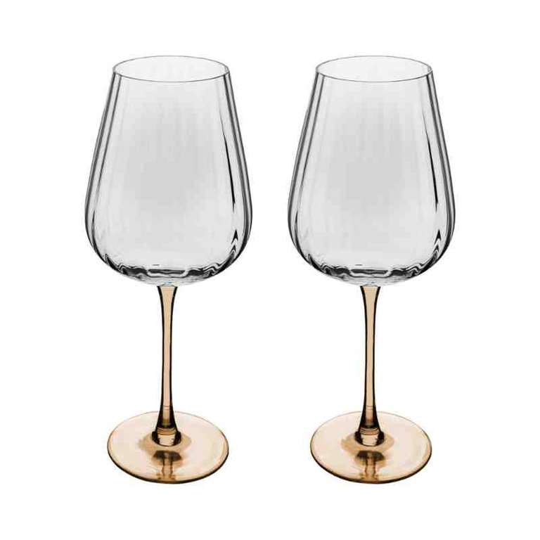 Conjunto 2 Taças Vinho Vidro Haste Âmbar Classic 560 Ml Wolff Conjunto 2 Taças Vinho Vidro Haste Âmbar Classic 560 Ml Wolff
